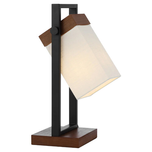 OSADA TABLE LAMP 25wE27max L:175 W:155 H:430 INLINE SWTCH BLACK/WALNUT/IVORY