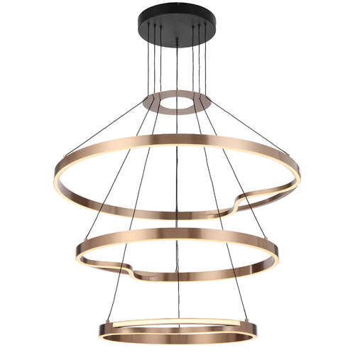 OSTROM 3 TIER PENDANT 92wLED 3000K DIM D800 D650 D500 4180Lm CAB 2.5m COFFEE GOLD