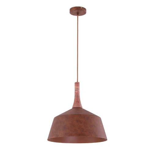 PENDANT ES Rustic Brown w/Travertine Highlight Medium ANGLED DOME OD400mm