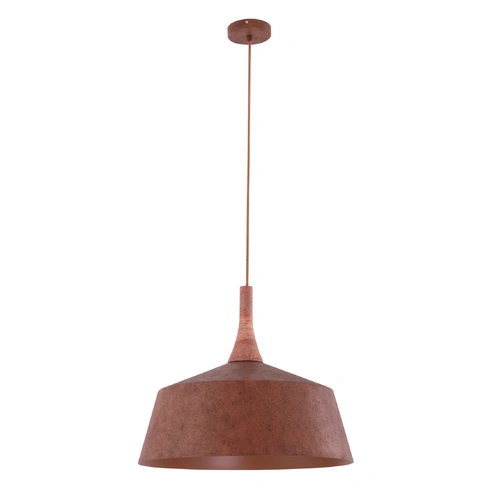 PENDANT ES Rustic Brown w/Travertine Highlight Large ANGLED DOME OD550mm
