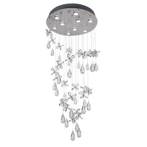 PARADIS 135cm PENDANT 9 x 6wGU10max Not Included D:600 H:1350 CHROME/CLEAR