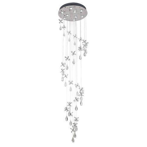 PARADIS 251cm PENDANT 9 x 6wGU10max Not Included D:600 H:2510 CHROME/CLEAR