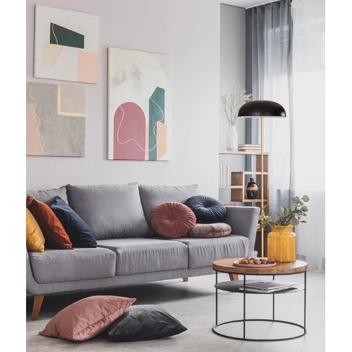 FLOOR 2 x ES Aluminium BLK Shade & Flat BLK Base w/Brass Rod OD(Shade ) 400mm