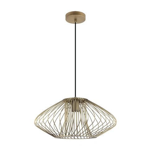 PENDANT ES 60W Oval Cage Imitation Ant Brass Sml Iron OD440mm