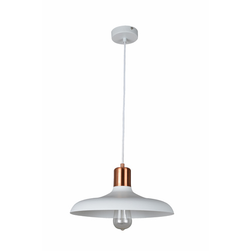 PENDANT ES Matt Wh DOME w/Copper Highlight OD400mm