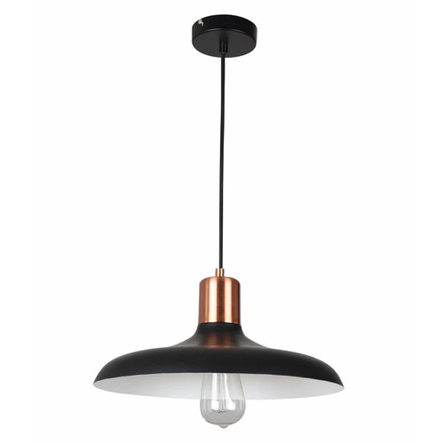 PENDANT ES Matt Blk DOME w/Copper Highlight OD400mm