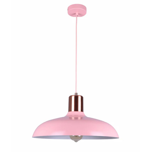 PENDANT ES Matt Pink DOME w/Copper Highlight OD400mm