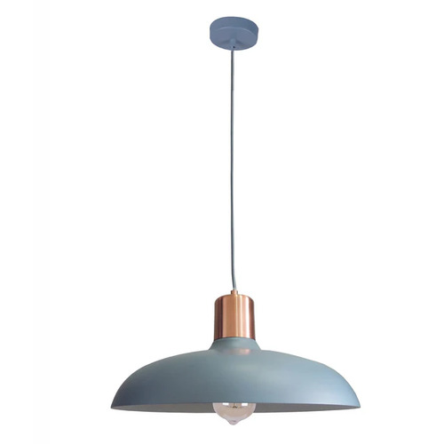 PENDANT ES Matt Blue DOME w/Copper Highlight OD400mm