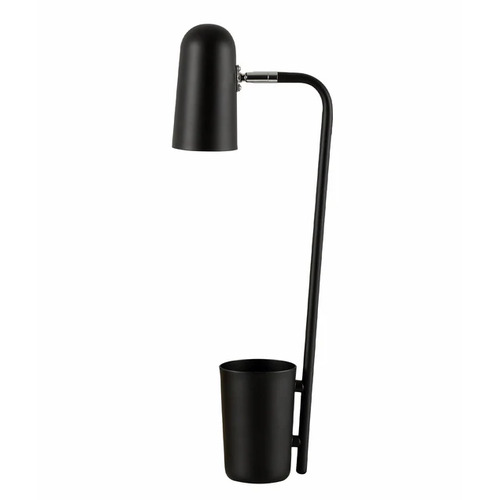 TABLE SES Matt Blk ELLIPSE OD160mm Adj with Storage