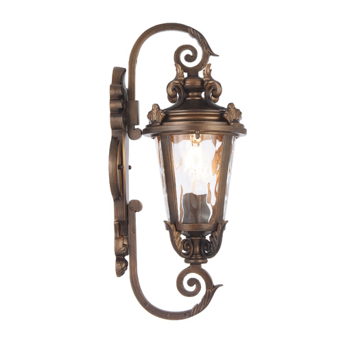 PEDRAL EXTERIOR WALL BRACKET 25wE27max P:230 W:180 H:490 IP44 - BRONZE / CLEAR WATER