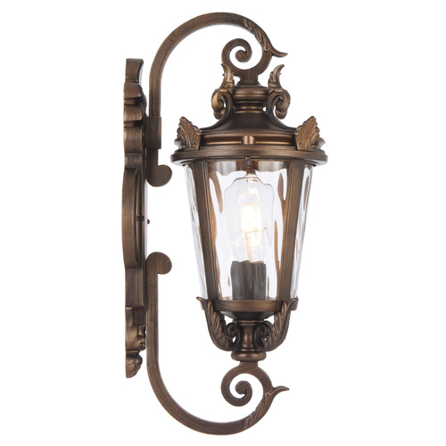 PEDRAL EXTERIOR WALL BRACKET 25wE27max P:280 W:230 H:540 IP44 - BRONZE / CLEAR WATER