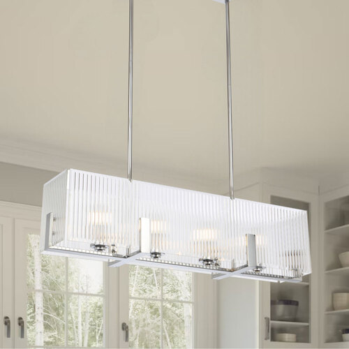 PELION 4 LT PENDANT 4x25wE14ma L860 W180 H210 rod (2*600 +1*300) CHROME/CLEAR GLASS