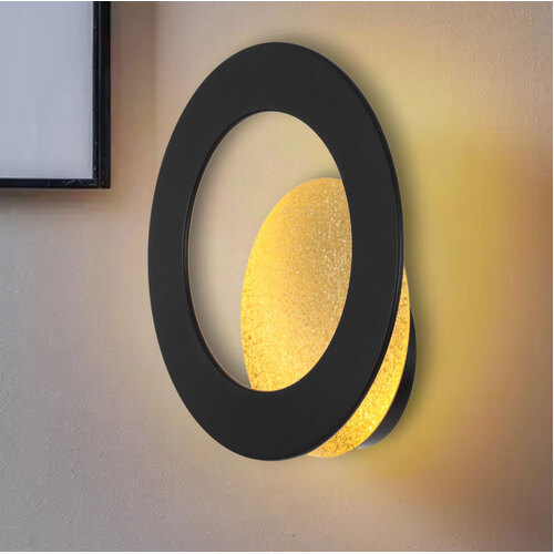 PELZER 20 WALL LIGHT 12wLED 3000K D:210 P:100 IP20 NON-DIM 1058Lm BLACK / GOLD