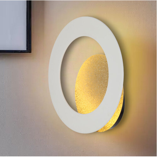 PELZER 20 WALL LIGHT 12wLED 3000K D:210 P:100 IP20 NON-DIM 1058Lm WHITE / GOLD