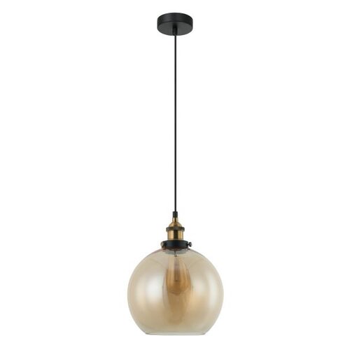 PENDANT ES 40W Amber Wine Glass With Antique Brass Highlight