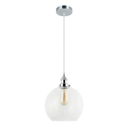 PENDANT ES 40W Clear Wine Glass With Chrome Highlight