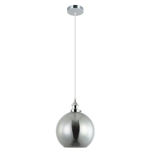 PENDANT ES 40W Black Smoke Wine Glass With Chrome Highlight