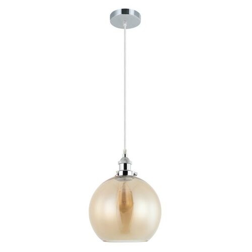 PENDANT ES 40W Amber Wine Glass With Chrome Highlight