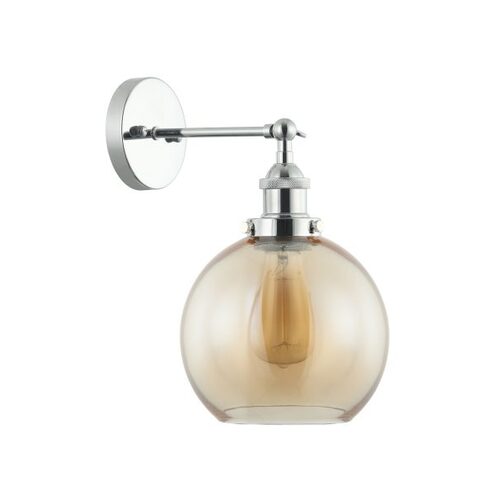 WALL Int S/M ES Amber Wine Glass With Chrome Bracket