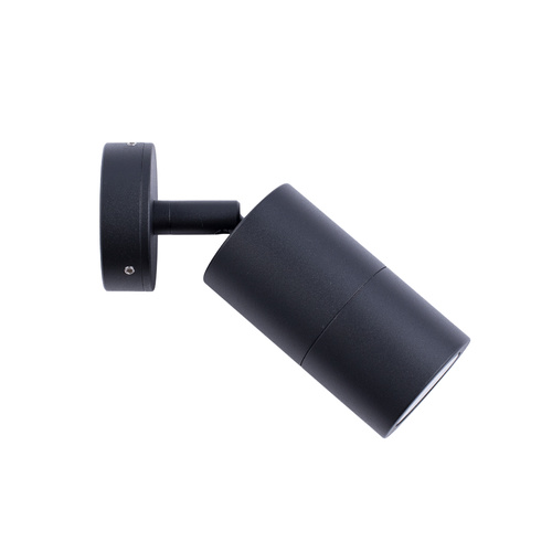 PILLAR S/ADJ GU10 Blk IP65 RND B/Plate