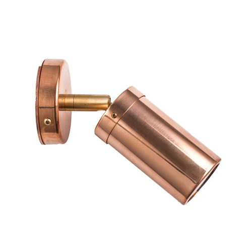 PILLAR S/ADJ GU10 Cop IP54 RND B/Plate Brass Knuckle A/Glare