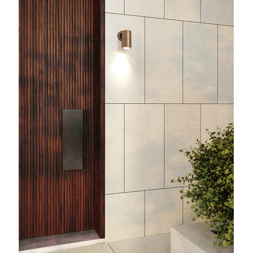 PILLAR FIXED GU10 Solid Aged Brass IP65 RND B/Plate