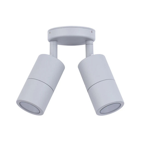 PILLAR D/ADJ GU10 Matt Grey IP65 RND B/Plate