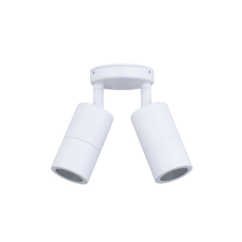 PILLAR D/ADJ GU10 Wh IP65 RND B/Plate