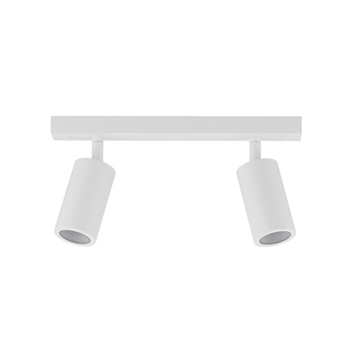 PILLAR D/ADJ GU10 Wh IP44 RECT BAR B/Plate