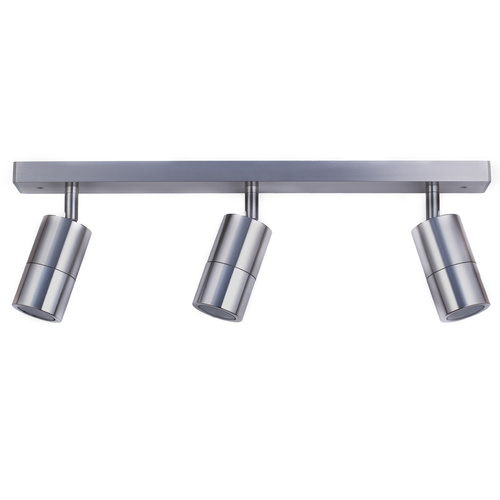 PILLAR ADJ 3 Light GU10 Titanium IP44 RECT BAR B/Plate