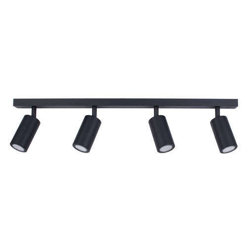 PILLAR ADJ 4 Light GU10 Blk IP44 RECT BAR B/Plate