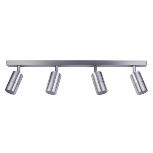 PILLAR ADJ 4 Light GU10 Titanium IP44 RECT BAR B/Plate