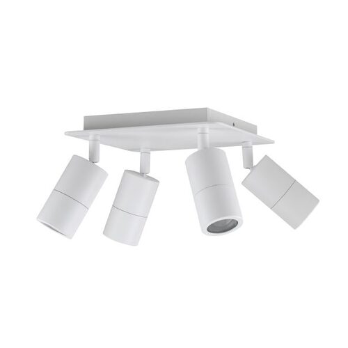 PILLAR ADJ 4 Light GU10 Wh IP44 SQ B/Plate
