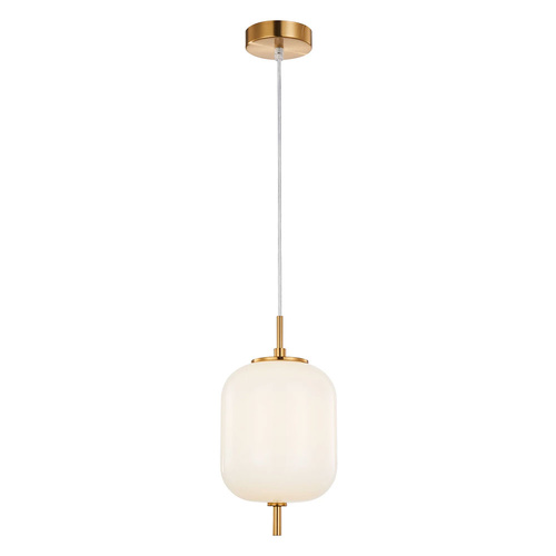 PENDANT SES 10W Jar Opal (Matt Finish) Glass w/Brass Highlight OD165mm x H315mm