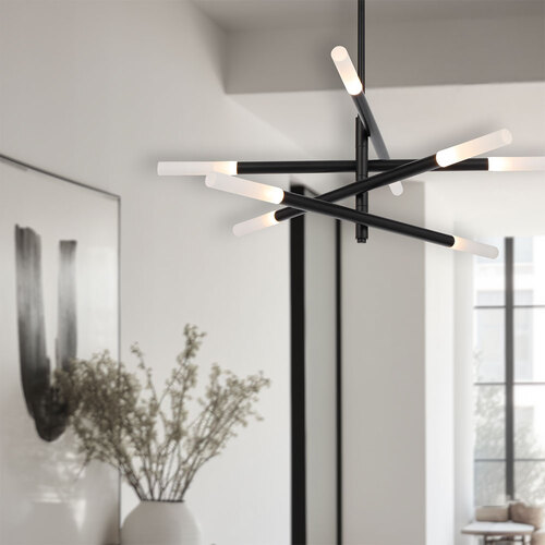 PINTA 8 LTS PENDANT 8x3wLED 3000K D:820 H:250 Rod:1.5M 965Lm NON-DIM BLACK
