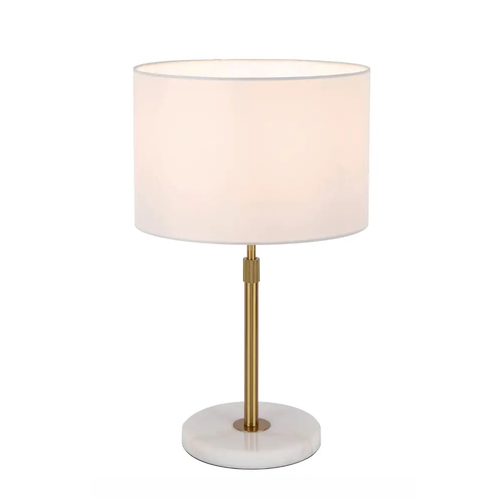 PLACIN TABLE LAMP 25wE27max H:550max D:300 inline switch WHITE MARBLE/ANT GOLD/IVORY