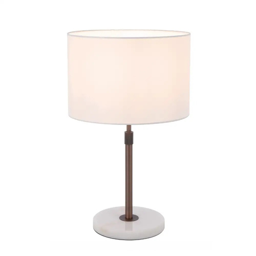 PLACIN TABLE LAMP 25wE27max H:550max D:300 inline switch WHITE MARBLE / BRONZE / IVORY