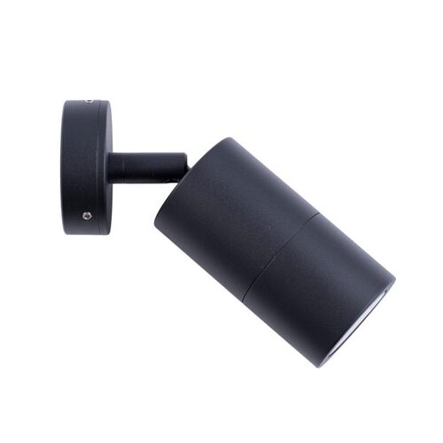 PILLAR S/ADJ 12V MR16 Blk IP65 RND B/Plate