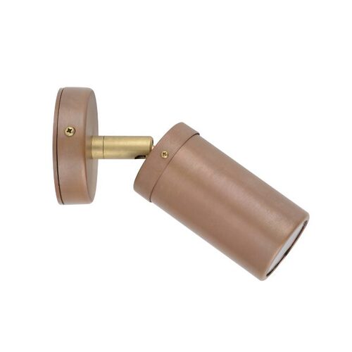 PILLAR S/ADJ 12V MR16 Aged Cop IP54 RND B/Plate w/Brass