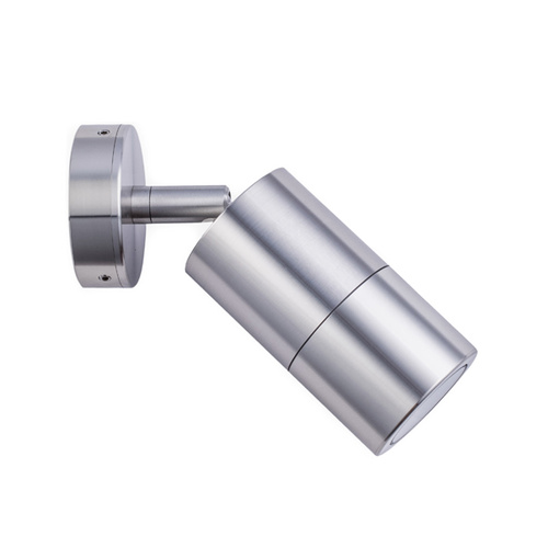 PILLAR S/ADJ 12V MR16 Shiny Silv IP65 RND B/Plate