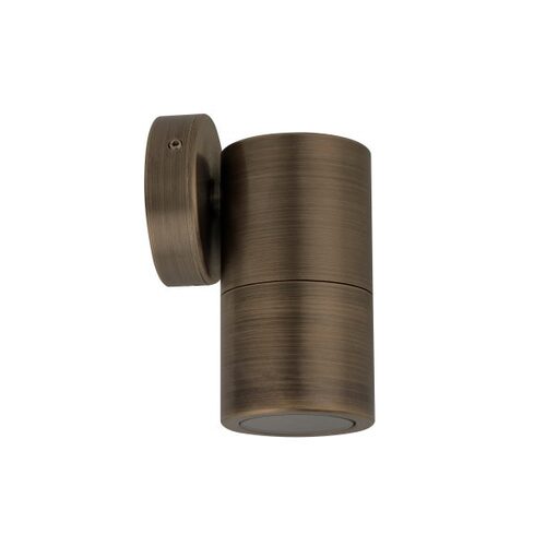 PILLAR FIXED 12V MR16 Rustic Brass IP65 RND B/Plate