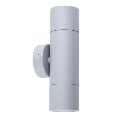 PILLAR Up/Dn 12V MR16 Matt Grey IP65 RND B/Plate