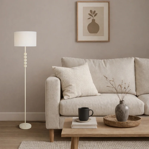 POETIX FLOOR LAMP 25wE27max D350 H1570 FOOT SWITCH GLOSSY BEIGE 9001 /IVORY