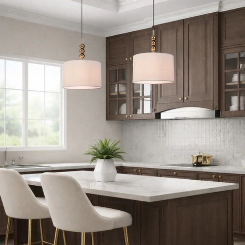 POETIX 35 PENDANT 25wE27max D350 H475 cab.2M MATT GOLD /IVORY