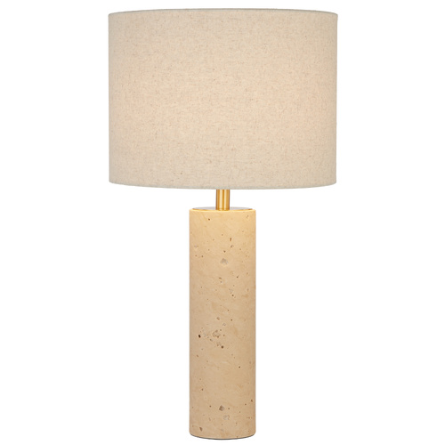POLANO TABLE LAMP LARGE 25wE27max D:300 H:555 INLINE BEIGE TRAVERTINE/IVORY/ANT GOL