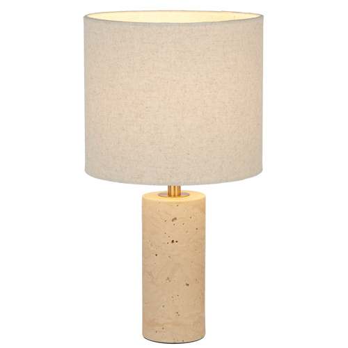 POLANO TABLE LAMP SMALL 25wE27max D:220 H:405 INLINE BEIGE TRAVERTINE/IVORY/ANT GOL