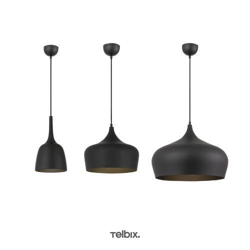 POLK 20 PENDANT 25wE27max D200 H360 + 1.5 TEX BLACK BRUSHED (BLACK)
