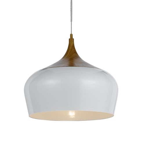 POLK 30 PENDANT 25wE27max  D:300 H:270 WHITE with OAK