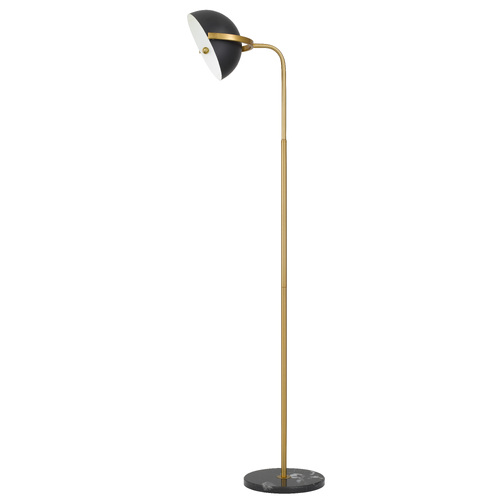 POLLARD FLOOR LAMP 25wE27max H:1620 L:280 BLACK BASE& SHADE ANTI GOLD TUBE FOOT SWITCH