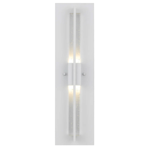 PRADA EXTERIOR WALL LIGHT 10wLED 3000K L140 P80 H510 IP44 WHITE SAND/ SEED GLASS